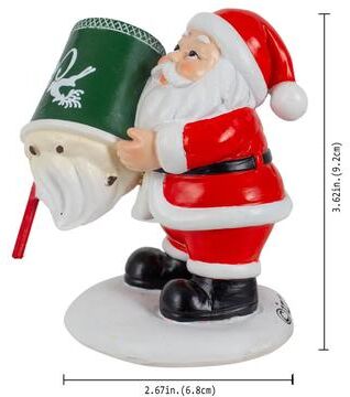 Inspired Living Classic Christmas Village Playing Kids Figurine Set Collectible Holiday Scene Decor For Home & Fireplace santa With Cup