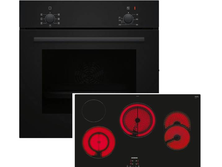 SIEMENS Backofen-Set iQ100, iQ300 HB010FBA1, mit Auszug nachrüstbar, Halogenleuchte, 3-fache Türverglasung