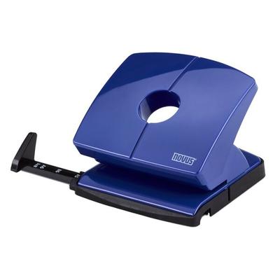 NOVUS Locher B220 mit Anschlagschiene, Leistung 20 Blatt, blau