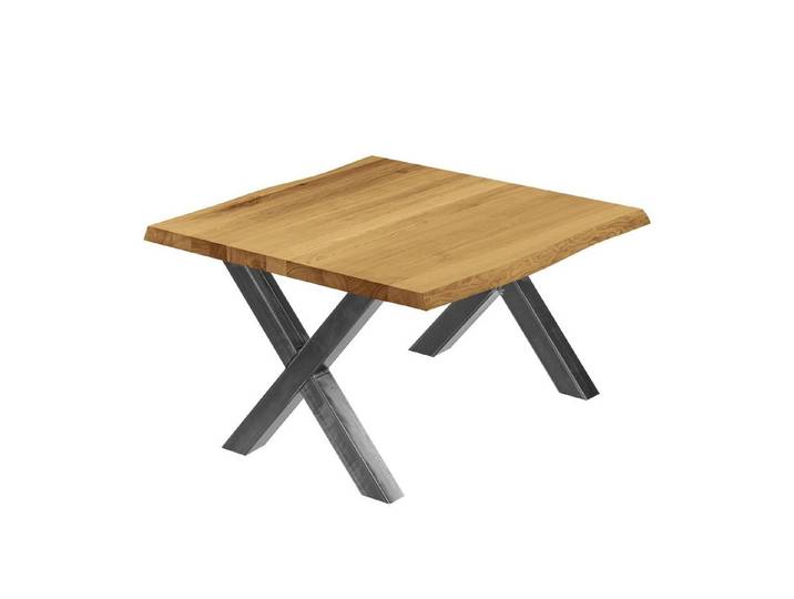 LAMO Manufaktur Baumkantentisch Design Esstisch Massivholz inkl. Metallgestell (1 Tisch), Baumkante massiv