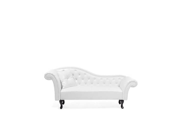 Beliani - Chaise longue Chesterfield en simili-cuir blanc LATTES