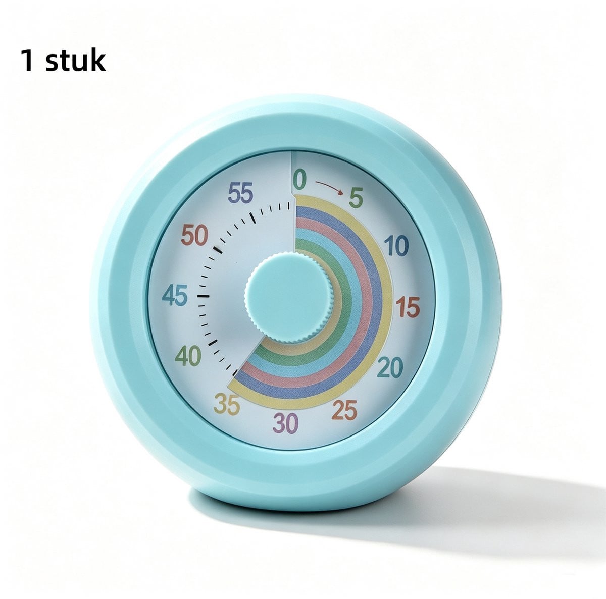 Visuele afteltimer van 60 minuten met regenboogschijf - Blauw