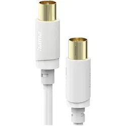 Hama Antennen-Kabel, Koax-Stecker - Koax-Kupplung, vergoldet, 10,0 m, 120 dB (120 dB, Antennenkabel), Antennenkabel
