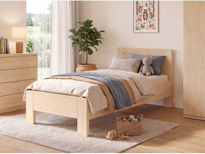 Kinder- & Jugendbett „Bianca“ Esche 90 x 190 cm Massivholz Esche