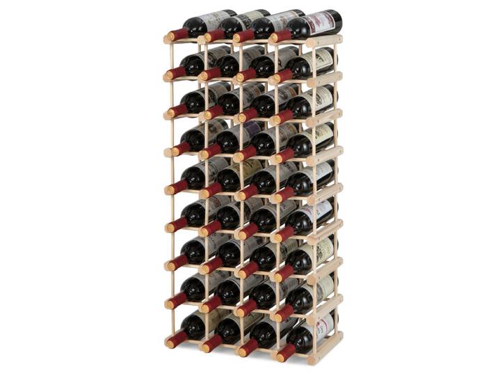 Wijnrek van Hout Wijnrek voor 36 Flessen met Stabiele Structuur van Massief Hout Wijnrek met 5 Niveaus 44,5 x 24 x 86 cm