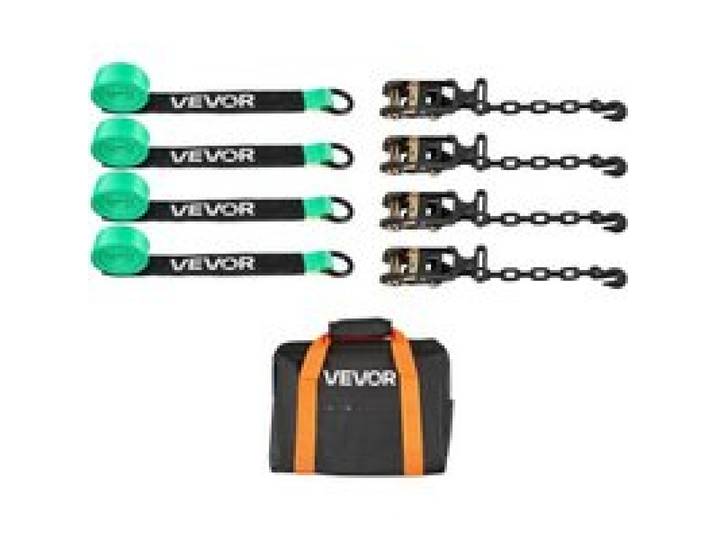 VEVOR Radspanngurt Befestigungsgurt Set (50,8 x 3048 mm) mit Hochleistungshaken & O-Ring & 4540 kg Zugfestigkeit & 1512 kg Tragfähigkeit, Motorrad-Spannsystem Radsicherungsgurt Reifengurt