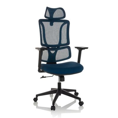 Bürostuhl / Drehstuhl ERGOMY Sitz Stoff / Rücken Netzstoff blau mybuero
