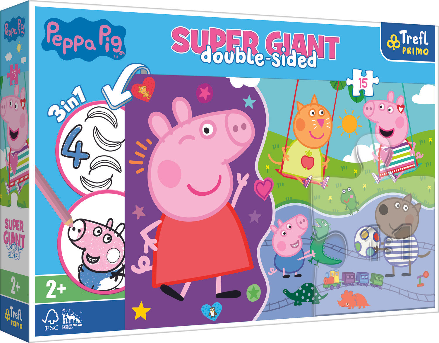 LEGO Duplo Peppa Pig Puzzel 15: De Gigant Ontmoet Het Gelukkige Peppa Pig 42003