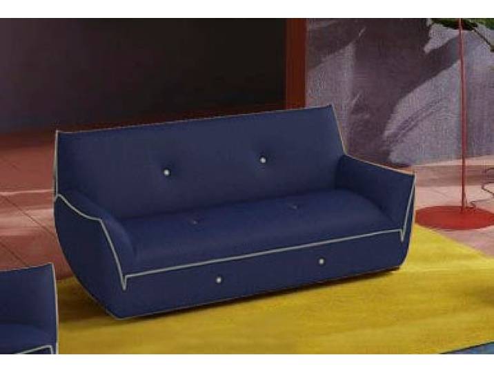 2,5-Sitzer EGOITALIANO Yuki, extravagantes Design und höchster Sitzkomfort, tolle Details , blau (cobalt, grau), B:200cm H:85cm T:90cm, Microfaser BOUNCE (80% Polyamid, 20% Elastan), Sofas, 2 5-Sitzer, Solitärmöbel, mit bioelasatische MIcrofaser BOUNCE bezogen