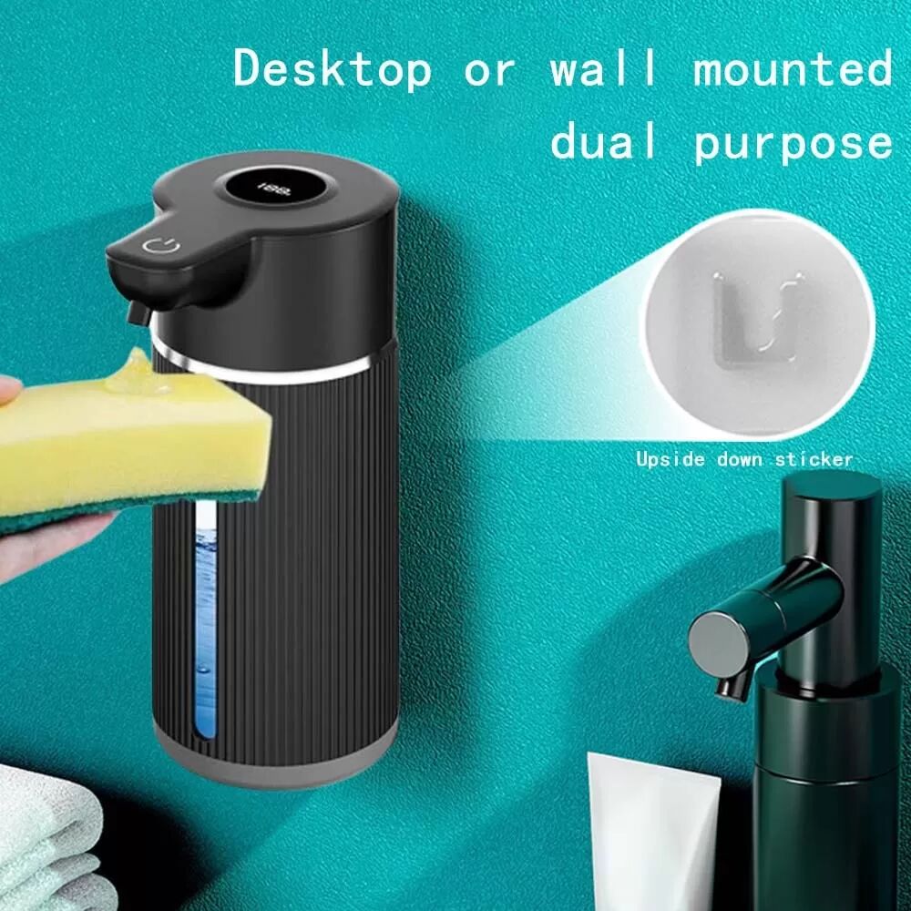 INF Automatischer Seifenspender mit Display – Ideal für Küche, Bad & Hotel Schwarz