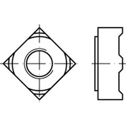 DIN 928 - Stahl blank - M 10 - Vierkant-Schweißmuttern