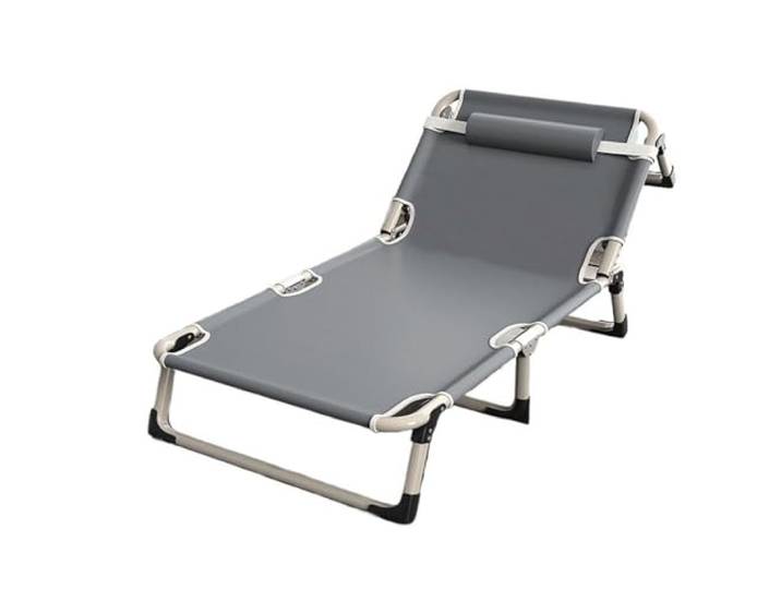 Xumh2024-3 Klappbett Klappbett, Einzelperson, Haushalt, einfaches Büro, Nickerchen for Erwachsene, Marschieren, Kleiner Outdoor-Sessel, begleitender Lounge-Sessel(Grigio,Klein)