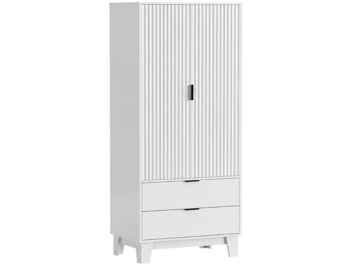 Armoire Chambre Penderie Style Moderne 80x50x180 cm Blanc