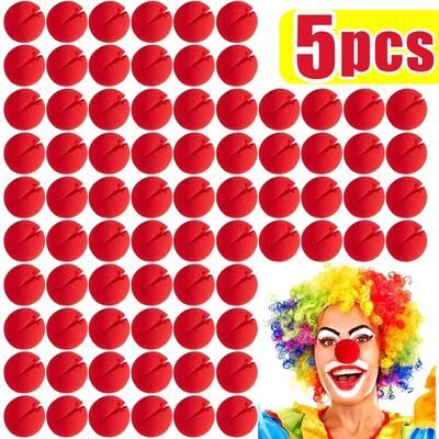 Uplift Treasures Red Foam Clown Nose Costume Party Props 5pcs