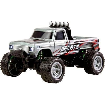 Amewi Grau Brushed 1:64 RC Modellauto Elektro Monstertruck Heckantrieb (2WD) RtR 2,4 GHz inkl. Akku und Ladekabel, mit Lichteffekt