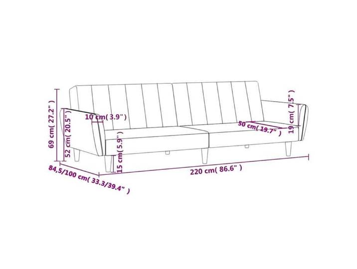 velours CANAPE CONVERTIBLE - Magnifique - Canapé-lit - 2 places jaune 637321