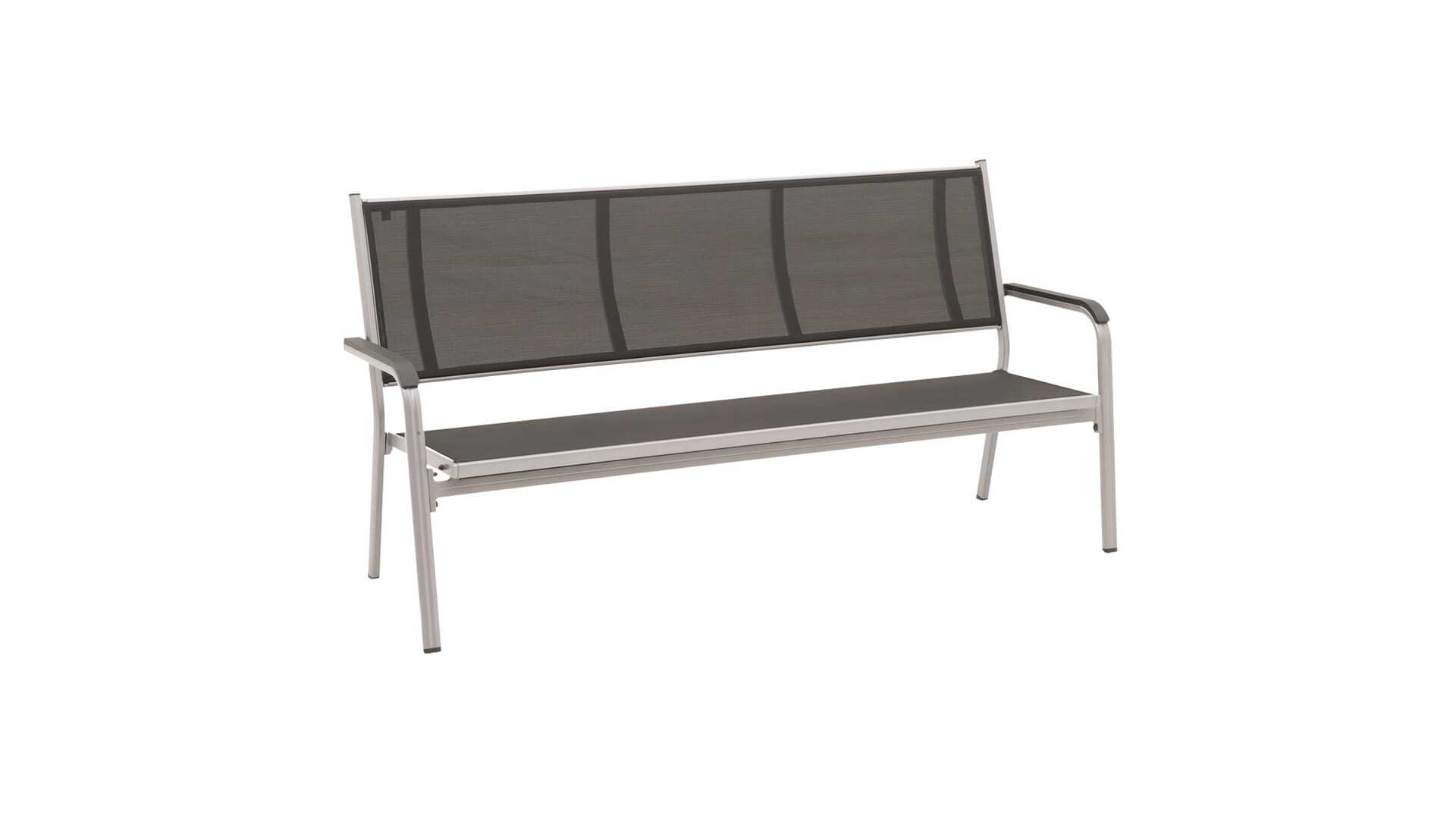 KETTLER Basic Plus 3er Bank, silber/anthrazit, Aluminium/Outdoorgewebe