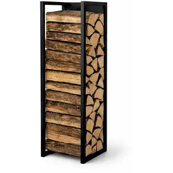 PROREGAL Kaminholzregal PHOENIX mit Rückwand für Wandmontage HxBxT 92x41x31cm Metall Schwarz Holzständer Holzhalter Kaminholzständer Brennholzregal