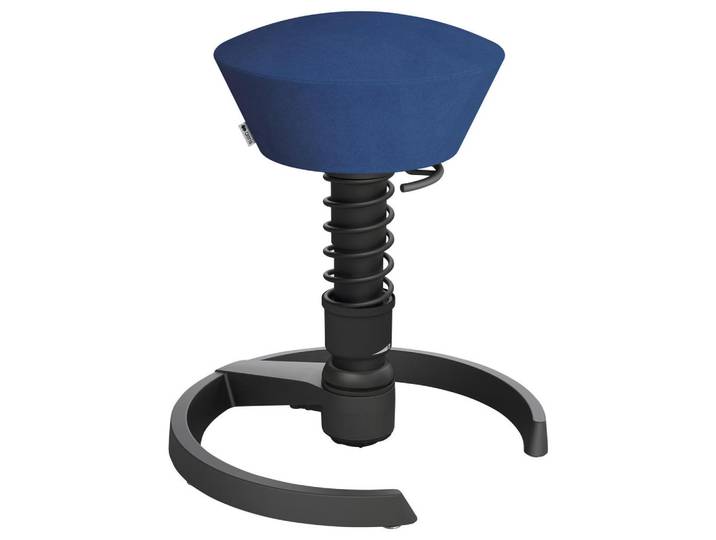 Aeris Bürohocker, Blau, Schwarz, Metall, Textil, C-Form, rund, 55x45.66x55 cm, Made in Germany, Oeko-Tex® Standard 100, AGR-geprüft, Büromöbel, Bürostühle, Bürohocker