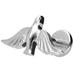 Titan Labret mit Innengewinde TAUBE