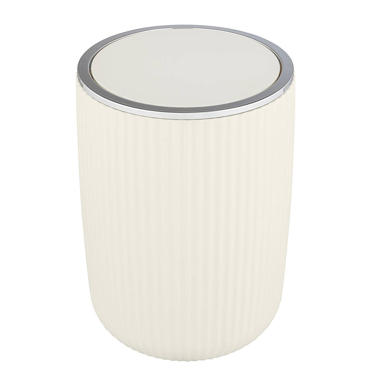 home24 Set wc-borstel Agropoli kunststof wit/crèmekleurig Ø 10cm