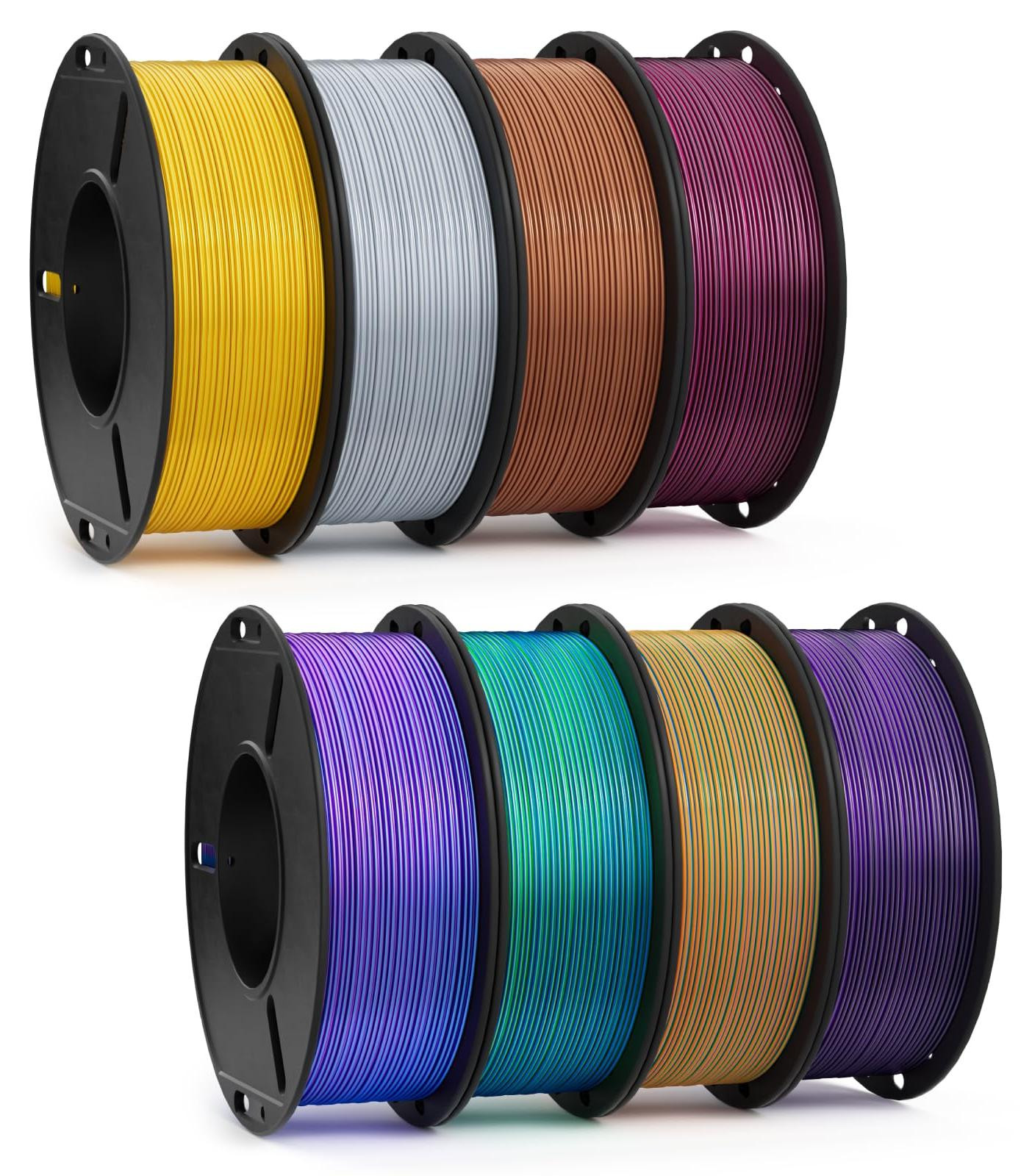 Selius Filament PLA Silk Multicolore 8 x 250g 1,75mm voor FDM 3D-printer