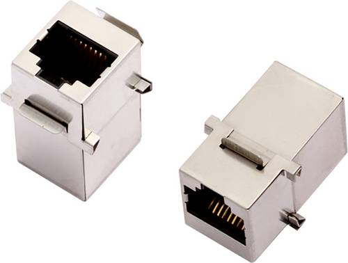 Encitech 3101S-8821 RJ45-Steckverbinder CAT 5e 2101-0115-03 Doppelkupplung Polzahl Sensoren 8P8C Schwarz 1St.