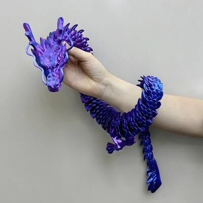 Uplift Picks Majestic 88CM Articulated Crystal Dragon Fidget Toy For Calm Focus Play blue 88cm