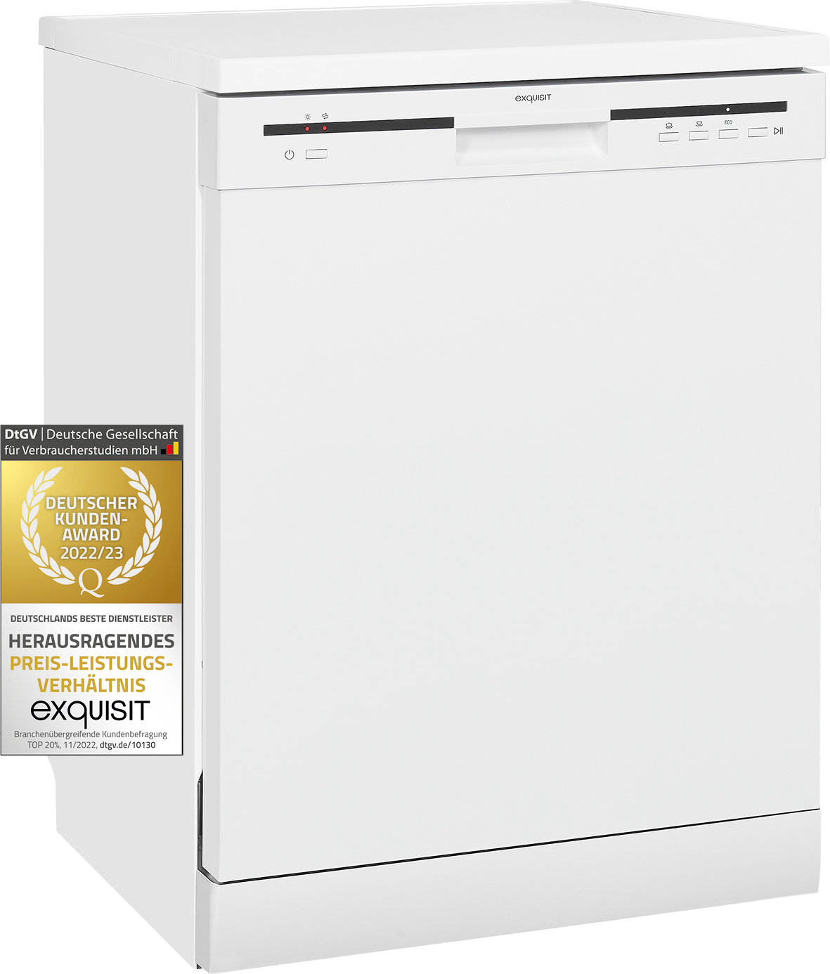 Exquisit Geschirrspüler GSP6012-030E weiss | 12 Maßgedecke | 11 Liter | 60cm Breite | 3 Spülprogramme