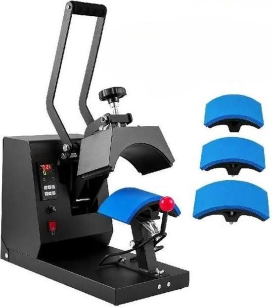 Professionelle Transferpresse - Kappenpresse - 4-in-1 - Schwarz