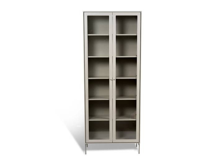 Mavis Vitrine Volt 190 cm beige Détails en acier inoxydable