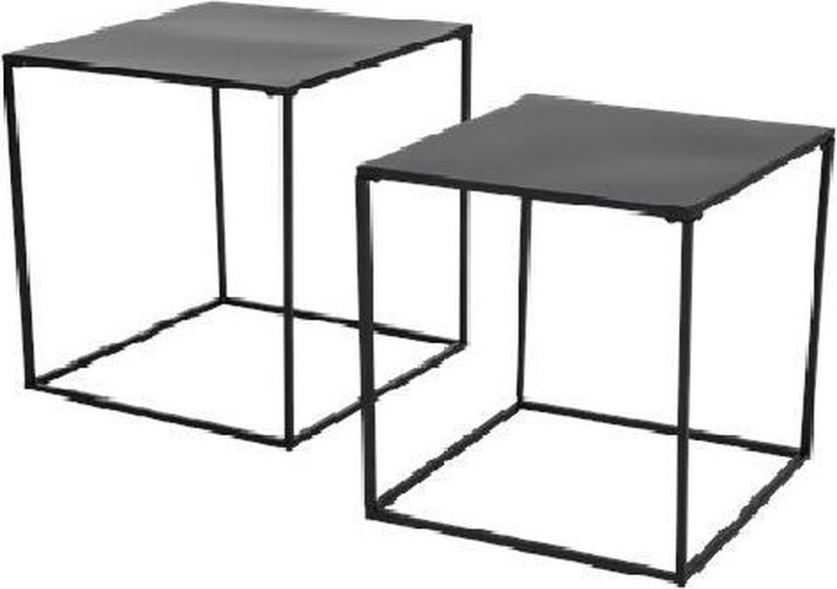 Luxe Home Bijzettafels set van 2 Black - ZD Trading