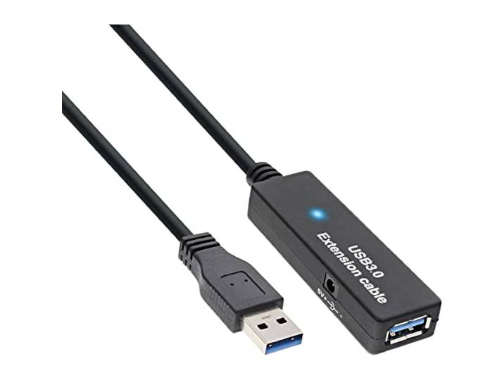 InLine USB 3.0 Actieve verlenging, stekker-A op bus-A (15m) zwart