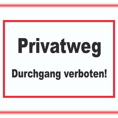 HB-Druck Privatweg Durchgang verboten Schild A5 (148x210mm)