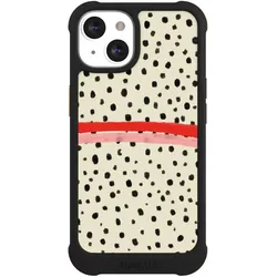 Nivocase Hülle für Apple iPhone 13 Stossfeste Handyhülle NIVOmax Case Schwarz Kunst Punkte Streifen (Apple iPhone 13), Smartphone Hülle, Schwarz