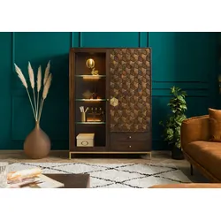 Highboard Mango 120x40x165 braun geölt DIAMOND #217