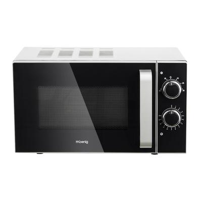 H.Koenig VIO4 Mikrowelle / 20 L / Drehteller 24,5 cm / 6 Garstufen / 700 W / Timer / Edelstahl / Silber