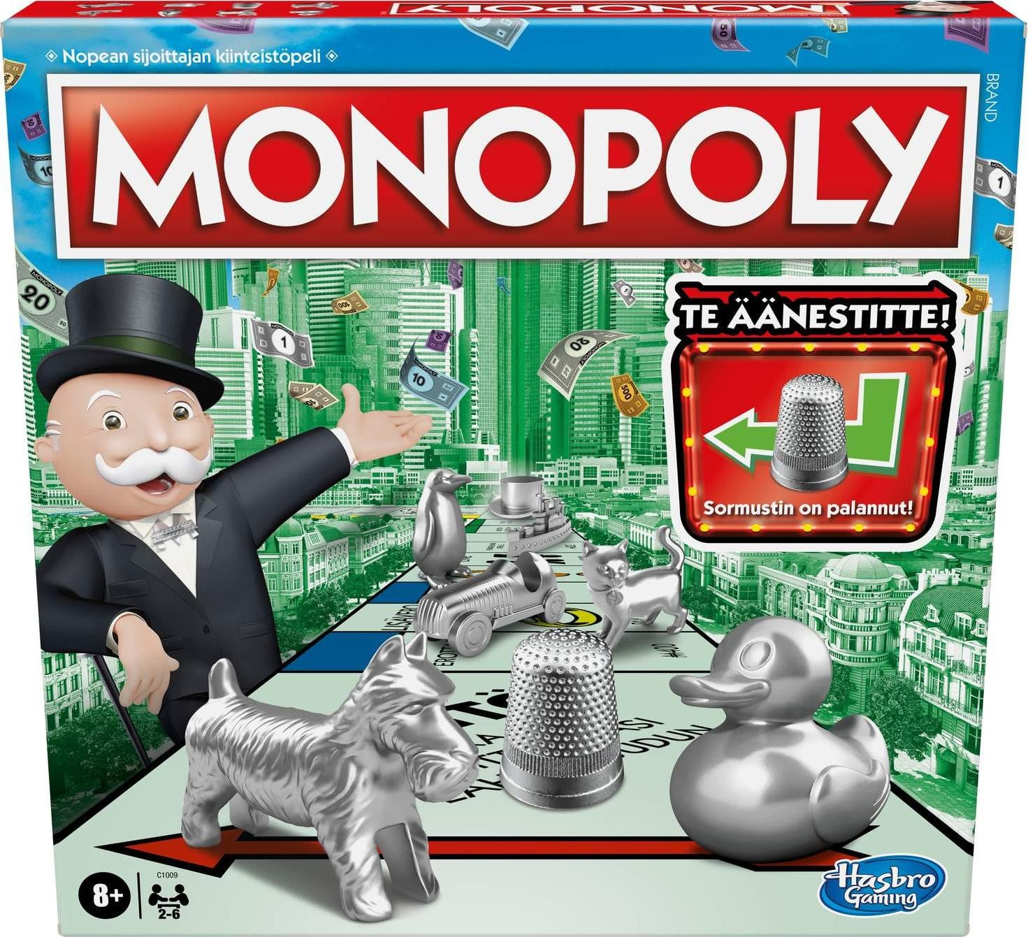Monopoly klassiek bordspel in het Fins
