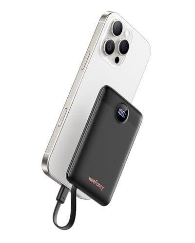WeeFancy Mini Powerbank 10000mAh 22,5W met geïntegreerde kabel