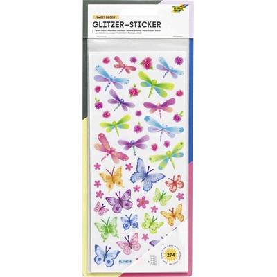 Folia Glitzer-Sticker SWEET DECOR, ca.10x23cm, 5 Blatt sortiert, 274 Sticker