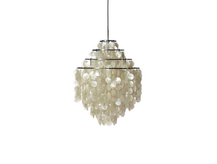 Verpan Fun 0 DM Pendelleuchte Pearlwhite, Chrom