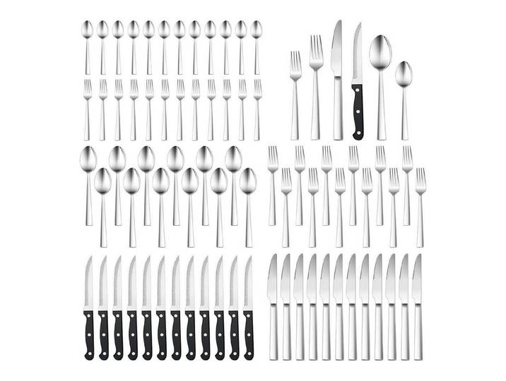 LuxusKollektion Besteck-Set Besteck Set 12 Personen 72teilig Edelstahl 72 Stück Eleganter Griff