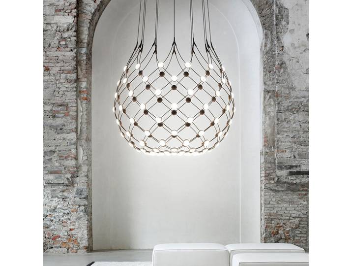 Suspension Mesh Wireless, Ø 100 cm, 1 m - Luceplan Mesh Complete Wireless - Salon / séjour - Moderne - Métal - À ampoule unique