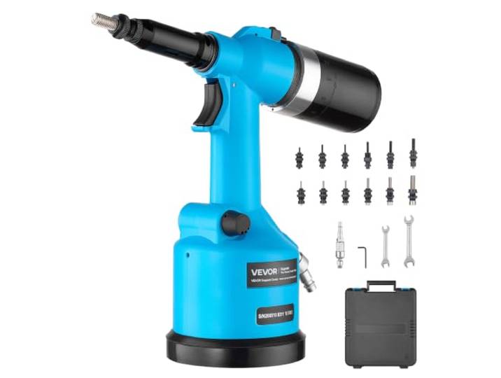 VEVOR Riveteuse Pneumatique pour Écrou à Sertir 13 Têtes Pistolet à Riveter Pour Automobile\, Construction\, Fabrication Industrielle\, Outil de Rivetage par Air Comprimé avec Force de Traction 25 kN