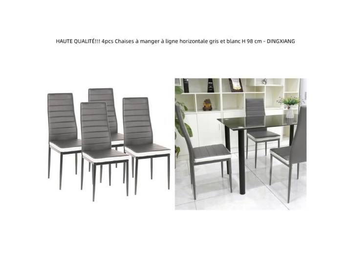 Chaises de salle à manger gris et blanc - DINGXIANG - Lot de 4 - Style scandinave moderne