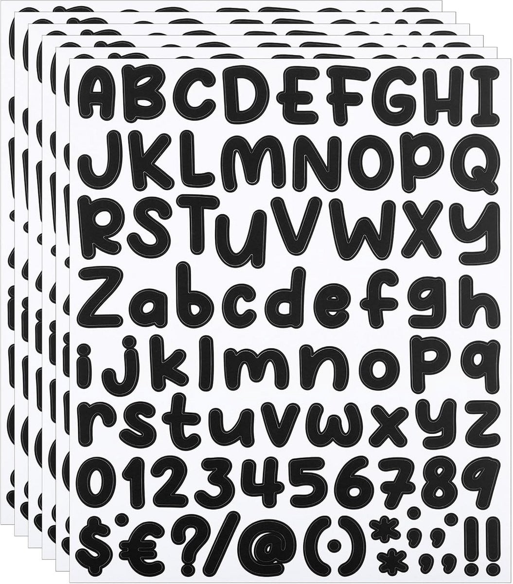 Zelfklevende Vinyl Stickers Sets met Hoofdletters en Cijfers voor Ambachten en Decoratie