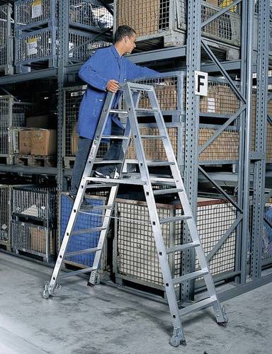 MUNK Günzburger Steigtechnik 41220 Aluminium Stufen-Stehleiter Arbeitshöhe (max.): 4m