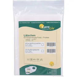 Lätzchen für Erw. Folie/Frottee Weiß M. Klettband 1 ST