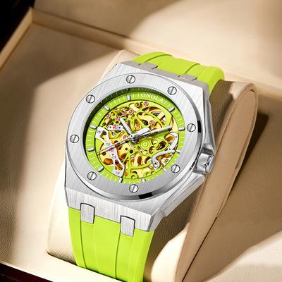 Youfap Market Premium Luxury Sports Men Waterproof Automatic Mechanical Wristwatch silver Black