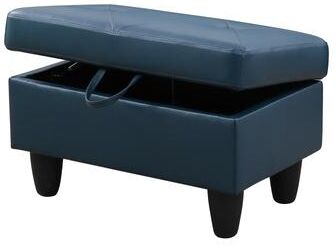 Acroma Leather Square Storage Ottoman for Living Room